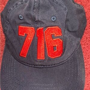 Navy Cap with Red 716 Embroidery